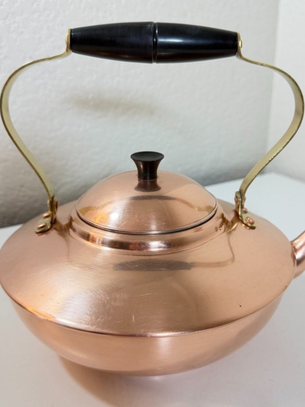 Vintage Douro B&M Copper Kettle w/ Brass & Plastic Handle Small/ 6 cups Portugal - Picture 5 of 16